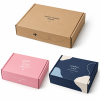 Boîte d'expédition en carton ondulé robuste, écologique, réutilisable, avec logo personnalisé, sans colle, pour sous-vêtements, pyjamas, e-commerce