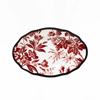 Assiette ovale rouge
