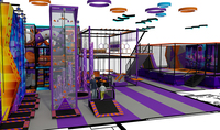 Indoor-Spielplatz-Spiels truktur der Generation 3.0 mit Kletterschaum-Pit-Trampolin und Hindernis parcours im Fitness studio