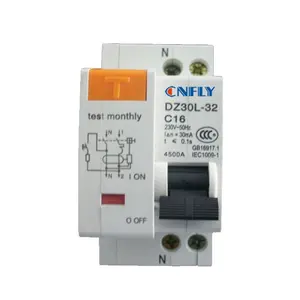 DZ30L 32A 50 יחיד Li 230V RCBO 2 שנים מזגן עם עומס יתר 20000 פעמים 8000 פעולות CNFLY/OEM DPN VIGI CN; ZHE