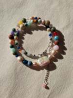 Collier audacieux de 15 perles en pierre naturelle personnalisées, perles de culture d'eau douce, perles baroques et tourmaline, bijoux anti-ternissement pour boutiques