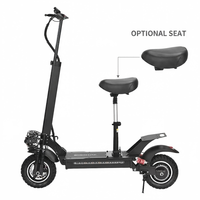 Trottinette électrique pliable OEM haute vitesse 800W 48V avec pneus pneumatiques tout-terrain de 10 pouces, double phare et siège