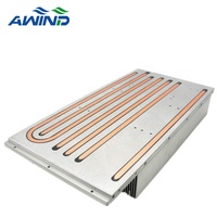 Amplificateur RF haute puissance ailettes en aluminium dissipateur thermique de caloduc 6 plaque de tuyau profil de dissipateur thermique d'aileron de skiving 500w pour bande chauffante