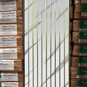 Fabricant de bâtiments en Chine, panneau mural rainuré en bois stratifié, ligne dorée, panneau en PVC cannelé - Product Image 5