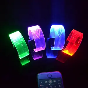 LINLI Rave Glow LED Light Up Flashing Bracelet Bangle Wristband Reacts To Noise/Music/Beat