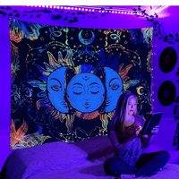 Décoration murale personnalisée légère et lumineuse aux UV, tissu polyester réactif fluorescent aux UV, brille dans le noir