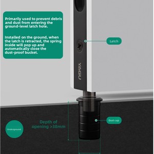 Loquet central antivol double ouverture invisible en acier inoxydable pour porte mère-enfant, loquet de porte coupe-feu - Product Image 4