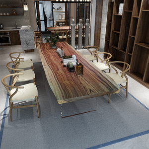 Bán buôn tùy chỉnh tự nhiên Bàn Ăn Gỗ Óc Chó truyền thống tấm gỗ rắn bàn ăn hàng đầu sống cạnh tấm gỗ - Product Image 2