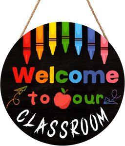 Bienvenue dans notre classe - Plaque de porte en bois - Décoration de <span class=keywords><strong>rentrée</strong></span> <span class=keywords><strong>scolaire</strong></span> - Fournitures <span class=keywords><strong>pour</strong></span> enseignants - Plaque ronde suspendue <span class=keywords><strong>pour</strong></span> <span class=keywords><strong>la</strong></span> <span class=keywords><strong>maternelle</strong></span> et <span class=keywords><strong>la</strong></span> pré<span class=keywords><strong>maternelle</strong></span> - Product Image 4