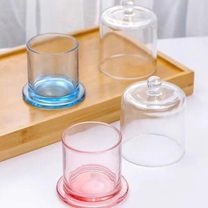 Vente en gros best-seller couvertures cloches dorées de luxe gobelets de bougies parfumées bougeoirs containers de bougies en verre - Product Image 5