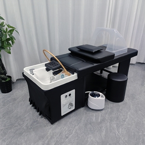 Modern Thai Spa Equipment Waterfall Hot Water Heater Ceramic Stainless Steel Eco-Friendly Shampoo <b>Bed</b> Beauty Salon Contemporary - Product Image 1
