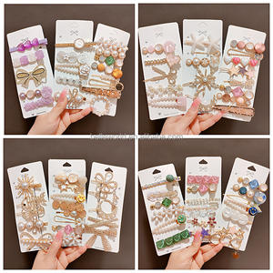 Belleworld оптовая продажа «Гладиатор» с ремешками ложка ножницы fishbone заколки модная Женская Корейская обувь; Со стразами; С бантом и цветочным рисунком для девочек заколки для волос комплект - Product Image 2