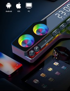 Haut-parleur miroir <span class=keywords><strong>de</strong></span> jeu V18 RGB pour PC, boîte <span class=keywords><strong>de</strong></span> <span class=keywords><strong>son</strong></span> 3D, <span class=keywords><strong>barre</strong></span> <span class=keywords><strong>de</strong></span> <span class=keywords><strong>son</strong></span> avec horloge, <span class=keywords><strong>audiophile</strong></span> haut <span class=keywords><strong>de</strong></span> gamme, haut-parleur professionnel - Product Image 6