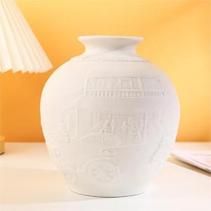 Nordic Style Minimalist White Ceramic Decorative Vase With Smooth Glaze for Living Room Dried Fresh <b>Flower</b> Arrangement <b>Display</b> - Product Image 6