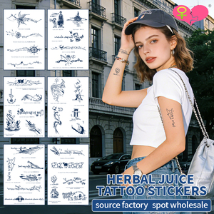 Nouveaux autocollants de <span class=keywords><strong>tatouage</strong></span> semi-permanents à base de plantes, imperméables, avec des citations classiques - Product Image 1