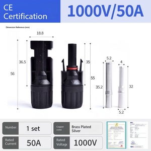 Connettore in ottone per <span class=keywords><strong>fotovoltaico</strong></span>, adattatore impermeabile, terminale di connessione rapida per <span class=keywords><strong>pannello</strong></span> solare, grado di protezione IP67, 20A 1000V - Product Image 6