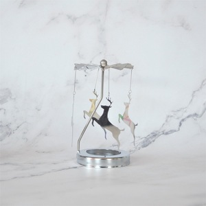 Creative Romantic Rotating Carousel Stainless Steel Revolving Lantern Aroma Candle Holder Desktop Home Decor Candlestick - Product Image 6