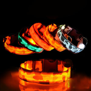 USB 충전식 개 목걸이 빛 빛나는 빛나는 밝은 나일론 전자 애완 동물 반사 LED 야간 안전 - Product Image 1