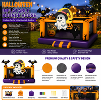 Château gonflable d'Halloween en PVC durable 5x5x3,6m, installation facile pour les fêtes d'enfants, les événements scolaires, les carnavals, les jeux en plein air