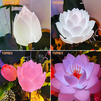 Lampes de jardin LED en forme de lotus à pétales mobiles, IP65, pour hôtels, complexes hôteliers, projets de décoration paysagère extérieure