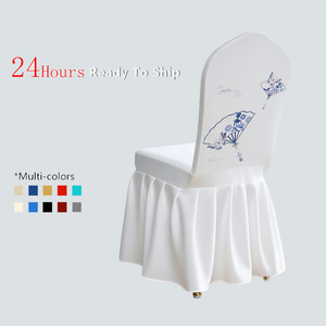 Funda de Spandex para silla con logotipo personalizado de alta elasticidad, 300g, para conferencia de hotel, elegante funda para silla con estampado, proveedor directo de <span class=keywords><strong>China</strong></span> - Product Image 3