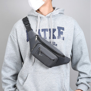 Multifunctional Large Capacity Waist Bag For Men Women Outdoor Sports Water Resistant Oxford Cloth Fanny Pack Black Gray - Product Image 4
