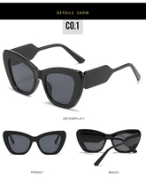 Lunettes de soleil œil de chat unisexes MK77604, monture large tendance avec blocs de couleur, protection UV400, verres PC, personnalité polyvalente, nouveauté
