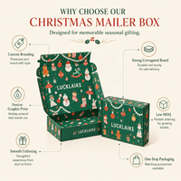 Cadeaux de Noël de luxe personnalisés, décorations de Noël rouge et doré, boîte-cadeau, emballage en carton ondulé
