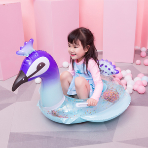 Transparent Sparkle Peacock Pool Float Inflatable <strong>Baby</strong> Water Seat Float <strong>Swimming</strong> <strong>Ring</strong> - Product Image 3