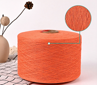 Haute qualité Orange Ne 12s mélange de polyester de coton recyclé fil de tissage à tricoter à extrémité ouverte pour chaussettes fil mélangé
