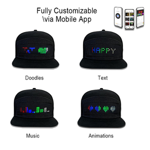 หมวก LED แสดงข้อความ ควบคุมผ่านแอพ ชาร์จ USB หมวกแก๊ป Snapback แสดงข้อความแบบตั้งโปรแกรมได้ - Product Image 5