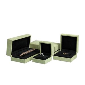 Boîte à bijoux en velours Bague Bracelet Collier Emballage Marque verte WEIMEI - Product Image 1