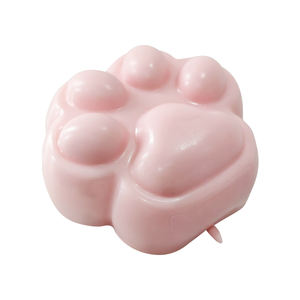 Nuovo Giocattolo Antistress a Forma di Zampa di Gatto in Silicone Trasparente con Glitter Rosa - Product Image 4