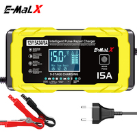 Chargeur de batterie intelligent E-MaLX 12V15A/24V8A pour voiture et moto avec OCP OVP OTP SCP