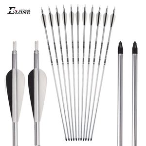 Elong 70575-T6 <span class=keywords><strong>2018</strong></span> Eje de flecha de aluminio Flechas de tiro con arco de paleta de plástico para arco Coumpound - Product Image 1