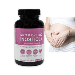 Cápsulas de Mioinositol y D-Chiroinositol Orgánico Premium de Marca Privada OEM, Suplemento Antioxidante con Vitamina D3 y Folato para Mujeres - Product Image 1