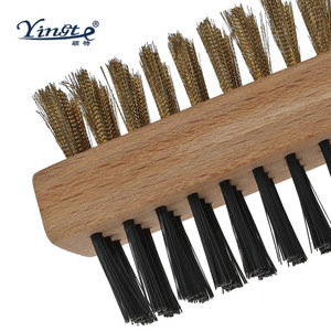 Yinste Solid Wood Shoe <b>Brush</b> Set 4 Pieces With Suede Cleaning Copper Wire And PP Bristles For <b>Boot</b> Care - Product Image 3