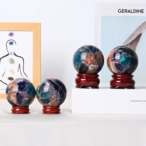 Wholesale Natural Gemstone <b>Crystal</b> Sphere Healing Hand Polished Apatite and Sun Stone Sphere - Product Image 6