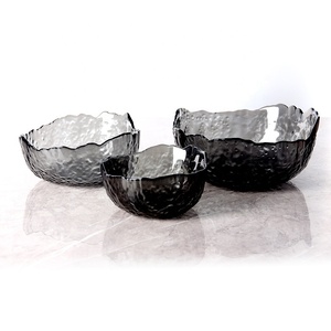 Cuenco redondo de cristal reciclado chino arcoíris multicolor para decoraciones de pollo y frutas - Product Image 1