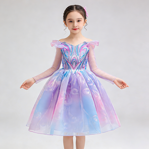 Vestido de Princesa Glinda Morado de Manga Larga para Niñas, Disfraz de Carnaval, Halloween, Cumpleaños, Navidad, <span class=keywords><strong>Bruja</strong></span>, Disfraces de TV y Películas - Product Image 5
