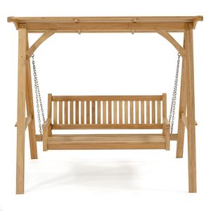 Chaise balançoire double moderne en bois pour l'intérieur/l'extérieur pour la maison, le jardin, le parc et les enfants. - Product Image 5