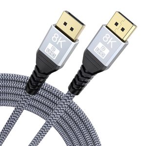 SYONG 8K Display Port <span class=keywords><strong>Cable</strong></span> 6 pies DP a DP 1,4 <span class=keywords><strong>Cable</strong></span> (8K60Hz, 4K144Hz, 2K240Hz, 32,4 Gbps, Dynamic HDR, 3D, HDCP2.2) - Product Image 1