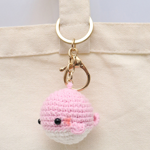 Jouets d'animaux marins Kawaii, petits amigurumi en peluche, créatures marines, porte-clés en forme <span class=keywords><strong>de</strong></span> baleine, poupée en crochet, porte-clés en macramé - Product Image 6