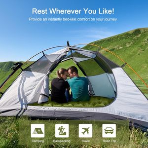 Doppio materassino-auto gonfiante 4 "Extra-spesso per 2 persone con cuscino gonfiabile materassino per zaino in spalla - Product Image 6