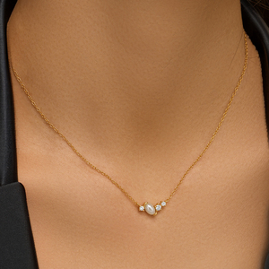 Chaînes élégantes CANNER tendance en or S925, avec pendentifs géométriques en forme de cœur, perles et zircons en goutte d'eau, superposées, simples, pour un usage quotidien, pour femmes - Product Image 4