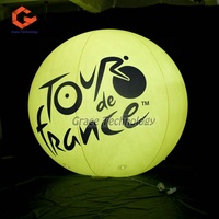 Ballon gonflable lumineux LED pour la publicité nocturne Globe 3D personnalisé avec des lumières brillantes pour la promotion de la grande ouverture