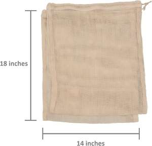 Huamaohengchun Bolsas de Almacenamiento de Cebolla Duraderas y Reutilizables, Bolsas de Malla con Cordón, Lavables, para Patatas y Hortalizas de Raíz (3 Tamaños Extra Grandes) - Product Image 6