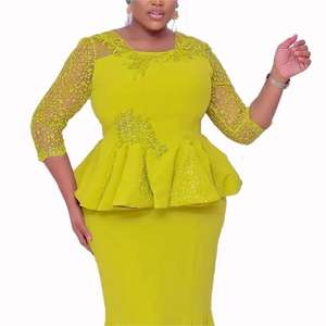 Conjunto de 2 Piezas de Moda para Mujer, Top con Diseño de Volantes y Encaje, Falda, Vestido de Moda - Product Image 1