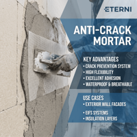 Mortier professionnel ETERNI flexible anti-fissures pour peinture murale extérieure, haute adhérence, résistant aux fissures, mortier de plâtre