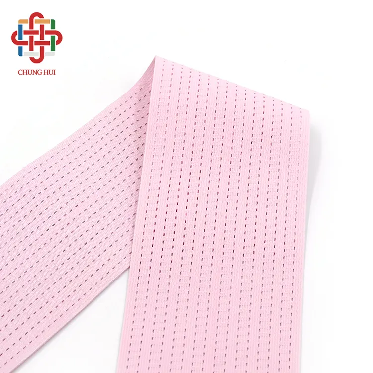 106MM Factory Custom Wide Elastic Band Mesh Hole Elastic Waistband Waist Belt Knitted Tape For Medical Body Support